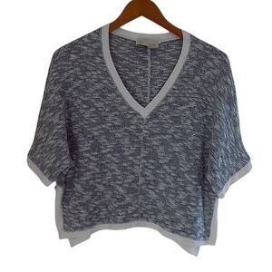 Anthropologie Saturday‎ Sunday Sweater Women X Small Blue White Theo Cropped